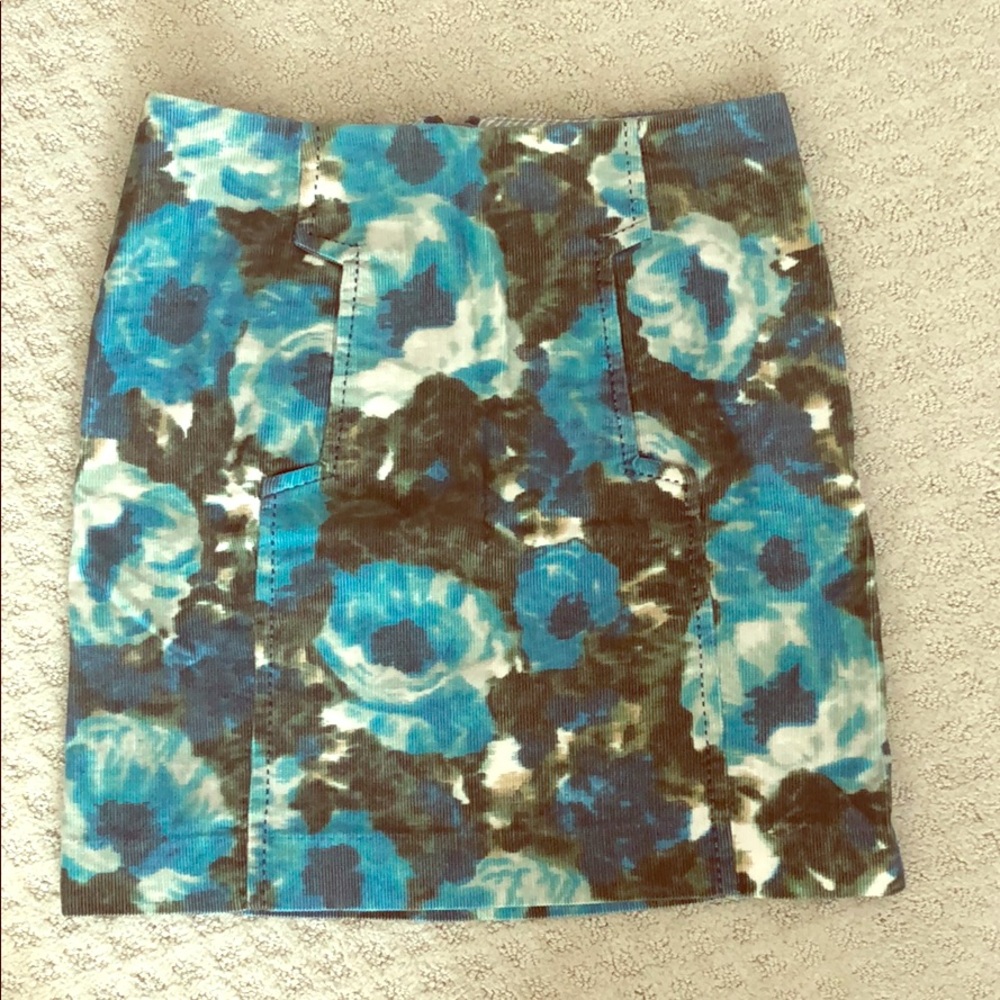Anthropologie Double Lined Floral Skirt